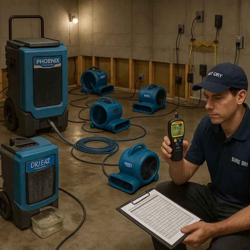 Structural Drying and Dehumidification process in Fox Run, PA